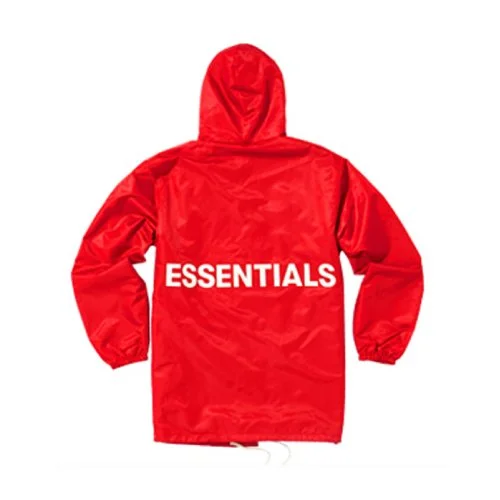 Fear of God Essentials De Capucha Roja Chaqueta